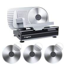 Cogace Powerful Meat Slicer Machine, 200W Electric Food Slicer With 3 Types Of 7.5" Stainless Steel Blades, Adjustable Thickness 0–15mm, For Meat, Cheese, Bread, Vegetables, Home Use - Xem 1