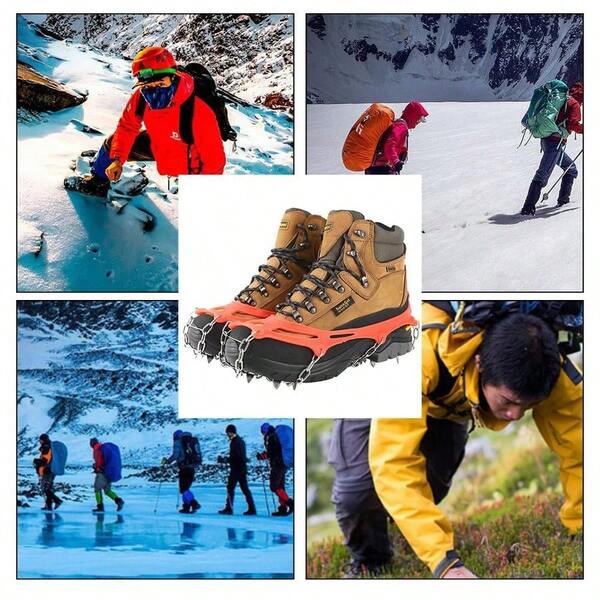 Crampons Ice Cleats Traction Snow Grips, One Size For Aldult Boots Shoes, Traction Cleat Rubber Spikes Slip-On Stret...