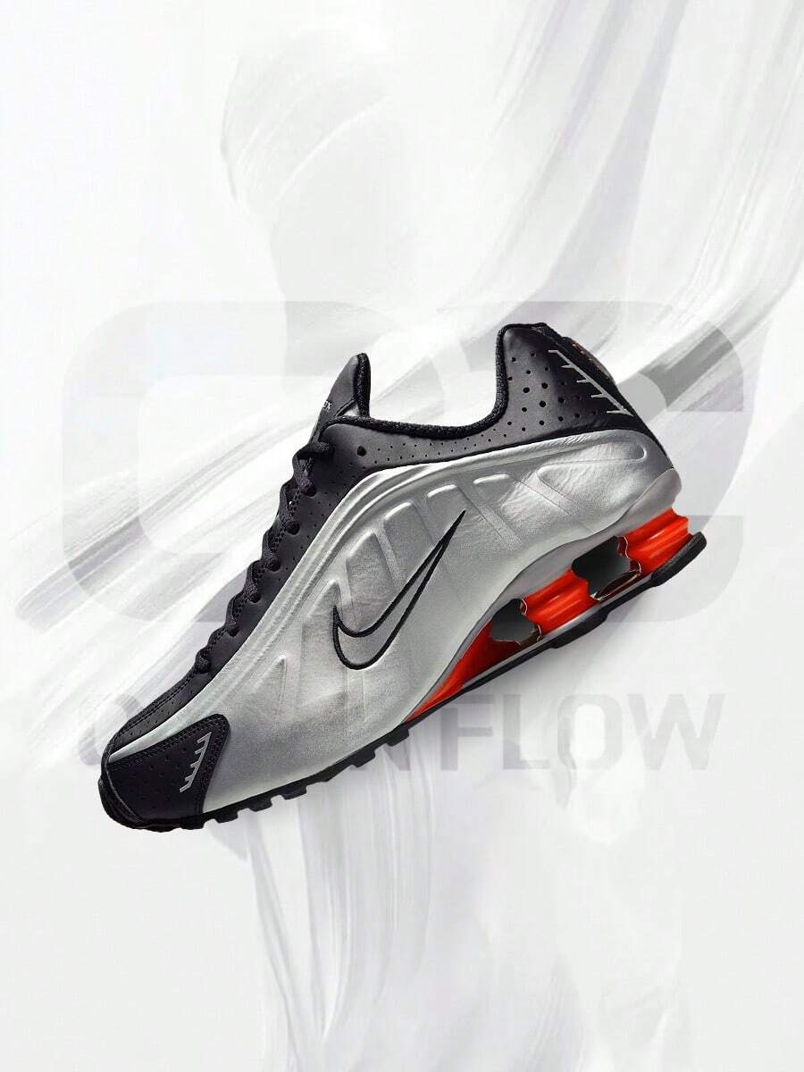 Nike Shox R4 Black Metallic Silver (2025)– Men's Lifestyle Sneakers – Shoes For Man -Vintage-Spring & Summer-Inspired Running Shoes, Shock-Absorbing Comfort, Gym To Streetwear Casual Wear-Easter Gift–HQ1988 002 - 金屬銀 - 查看 1
