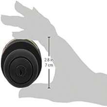 Basics Exterior Door Knob For Coastal Area With Keyed Lock And Deadbolt, Matte Black