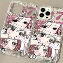 Pink NANA Girl Phone Case For  17 16e 16 15 14 13 12 11 Pro Max Mini Air XR XS X 7 8 Plus Shockproof Airbag Soft TPU Back Cover  17 Case Cover For  17 Pro Max - 混合顏色 - 查看 1