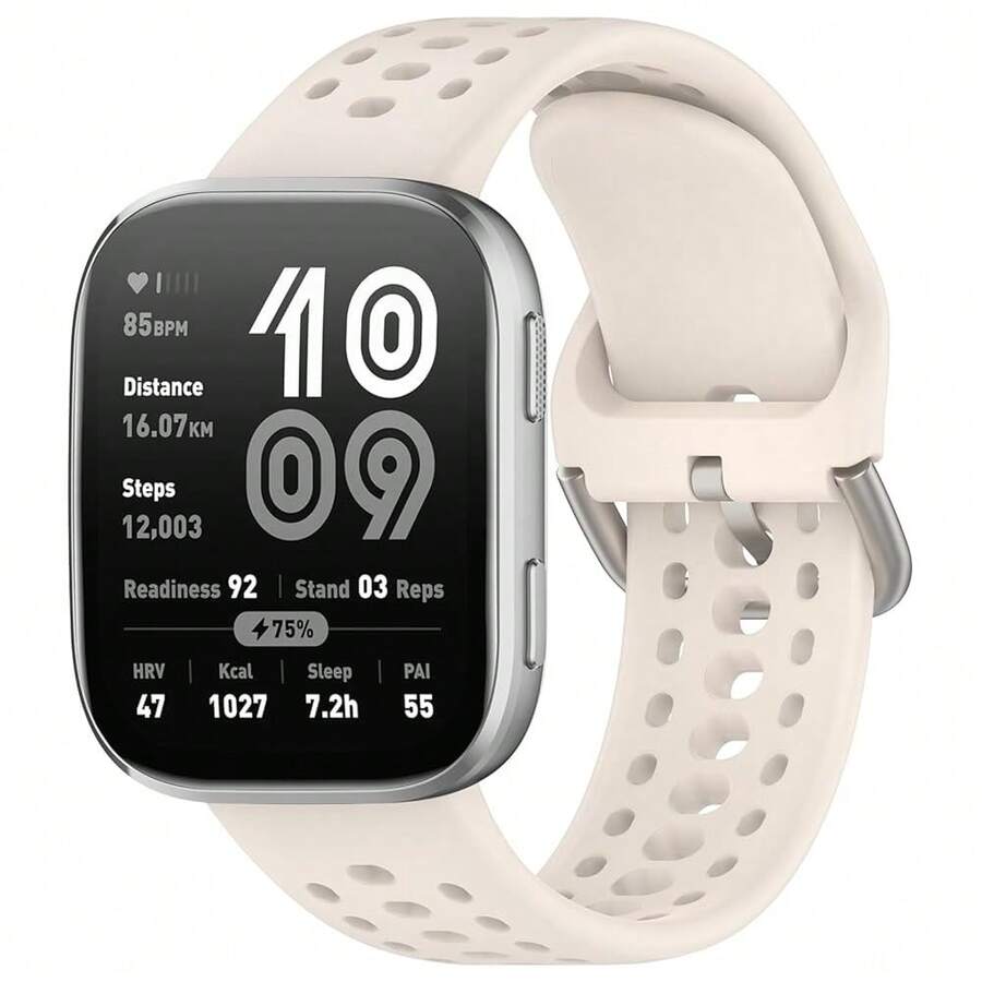 Compatible With Amazfit Bip 6 Band, 22mm Width Silicone Replacement Strap For Amazfit Bip 6 Smartwatch{Inchcolor_nameinch:InchStarlightinch} - Starlight - View 1