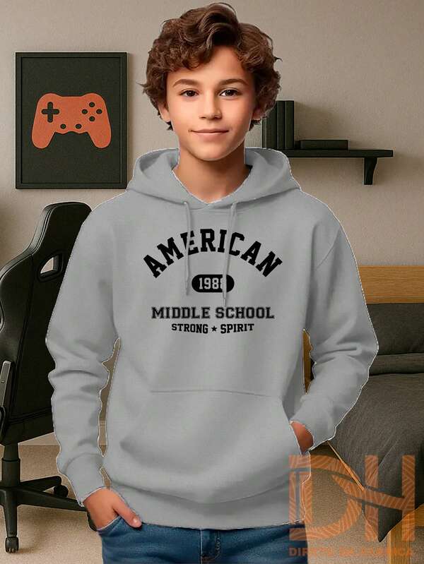 Agasalho Infantil American Blusa de Frio Canguru Moletom Premium Com Capuz Flanelado 100% Algodão DH Direto Da Fabrica