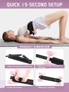 1pc 14cm Wide Booty Resistance Band, Suitable For Dumbbell Glute Bridges, Glute Pads, Glute Exercises, Glute Bridges, Dumbbell Glute Thrusts, Compatible With Dumbbells And Kettlebells, Portable Weighted Training Strap, Unisex Fitness Assist Band - Black - View 5