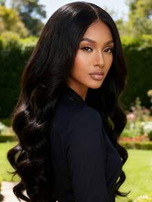 New Fashion Black 32 Inch Middle Part Long Curly Synthetic Wig For Daily Wear - Black - View 5