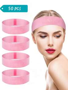 10/25/50pcs Disposable Spa Headband Elastic Non-Woven Fabric Facial Headband Soft Hair Band, Easy Closure, Suitable For Women Salon, Pink - Multicolor - View 14