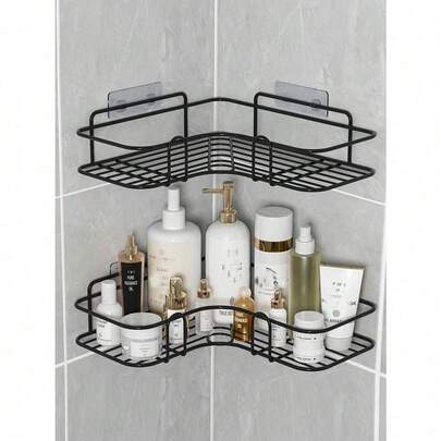 1PC Bathroom Shelf1pc Bathroom Shelf, Shower Caddy Rack, Bathroom Kitchen No-Drill Triangle Storage Rack,Punch-Free Bathroom Storage Rack