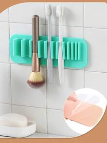 1pc Wall Mounted Makeup Brush Holder, Drying Rack. Silicone Portable Suction Cup Beauty Brush Drying Rack, Automatic Suction Display Rack. Beauty Storage, Storage&Storage Products, Home&Daily Necessities