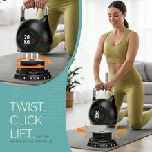 Verstellbare Kettlebell Hantelkugeln für Fitness Kugelhantel  Heim Herren Hantel Training - Schwarz - Übersicht 9