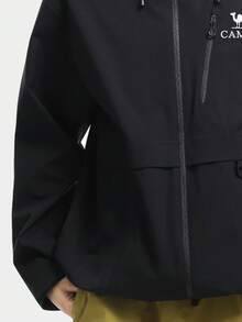 CAMEL CROWN 男士户外防风夹克，三重防护单层防风夹克，男士防风防水四季夹克，单层徒步夹克 - 幻影黑 - 查看 3