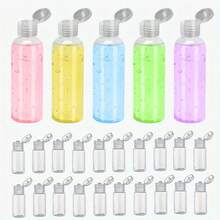 1/3/5pcs Plastic Butterfly Flip Cap Refillable Bottles, 10/20/30/50/100ml Toner/Lotion/Hand Wash Refill Bottles - Multicolor - View 1