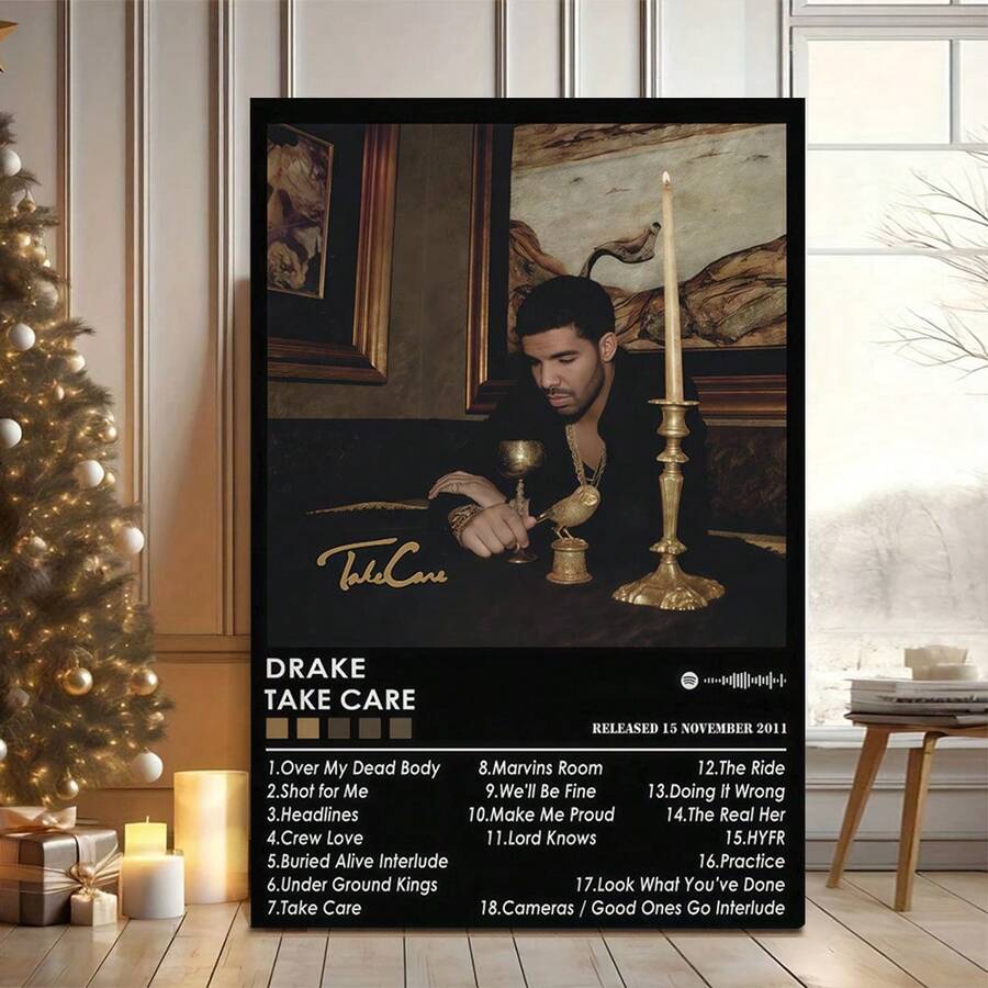 Framed Drake Poster Print | Take Care Poster | Music Poster | Album Cover Poster | Wall Decor | Music Gift | Room Decor - Đóng khung - Xem 1