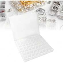 Organizador de joyas todo en, caja organizadora de plástico para manualidades 56 rejillas caja almacenamiento para decoración uñas con manijasíbles para cajas de pintura de diamantes - 1 - Ver 1