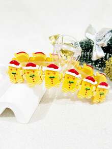 1pc Women's Christmas Gingerbread Backpack With Cute Gingerbread Man & Big Bow Design Hair Clip Winter Hair Accessories Elegant Claw Clip Women Hair Claw Hair Clutch - Gingerbread Man - View 13