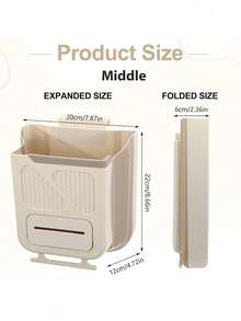 1 thùng rác treo gấp gọn, thích hợp cho cửa tủ bếp, thùng rác hữu cơ bằng nhựa dung tích 1,5 gallon, thiết kế treo tiện lợi, tiết kiệm không gian, phù hợp với cửa tủ nhà, phòng tắm, văn phòng, xe RV, ô tô. - Nhiều màu - Xem 9