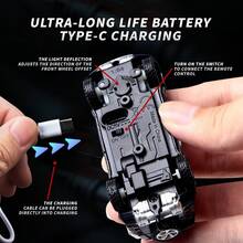 新款迷你SUV遥控玩具车带拖车，遥控漂移车，三档遥控，合金车身，炫酷灯光，儿童桌面竞技玩具，1:64比例越野大G模型车，2.4GHz遥控多功能玩具车，适合男孩女孩作为遥控玩具生日礼物或圣诞礼物。