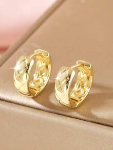 1 Pair Copper Polished Heart Shaped Earrings, Elegant & Versatile, Sweet Gift For Women - Round - View 15