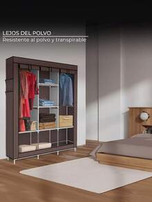 Closet Organizer Rack Wardrobe Shelves Cabinet - Grey - View 4