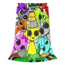 Sprunki Incredibox Game Throw Blanket Couch Soft Fuzzy Plush Blanket 50x60 Inch Multiple Sizes Bedspreads All Seasons - 4 + 200x150厘米 - 查看 3