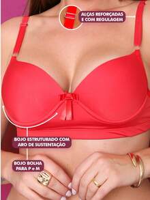 Kit Of 3 Basic Women's Bras With Reinforced Cups And Adjustable Straps, Sizes S To XL, For Everyday Use. - BA TRẮNG - Xem 2