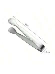 1pc Premium Hammered Stainless Steel Ice Tongs, Suitable For Bar Ice Cubes/Sugar Cubes/Lemon Slices, Ideal For Outdoor Camping - Multicolor - View 8