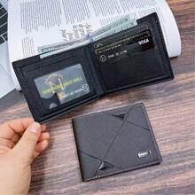 1件/2件/3件装男士钱包超薄对折PU皮革钱包，带多个卡槽 - 轻巧时尚的设计，适合商务和休闲日常使用，是送给男士的理想礼物。