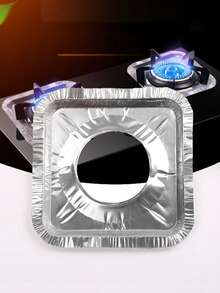 10/30/50pcs Gas Stove Oil-Proof Pad, Kitchen Stove Anti-Fouling Mat, Gas Stove Cover, Stove Protector, Thickened Aluminum Foil Gas Stove Circle, Stove Cleaning Tray, High Temperature Resistant Gas Stove Waterproof And Oil-Proof Cover - Multicolor - View 2