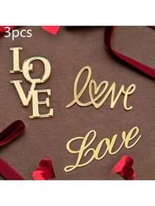 Bộ 3/6/15 chiếc phụ kiện trang trí bánh hình trái tim vàng độc đáo cho ngày Valentine, thích hợp cho sinh nhật, trang trí bánh ngọt ngày Valentine và làm bánh. - Nhiều màu - Xem 10