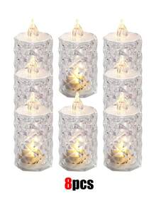 24 件 LED 电子蜡烛灯、无焰水晶蜡烛、无焰钻石形蜡烛、蜡烛灯、带电池、迷你玫瑰图案折射光环投影茶灯、电池供电的 LED 无焰蜡烛灯、适用于情人节圣诞节婚礼派对家居装饰 200+ 小时电池供电的 LED 茶灯、暖白色、适用于婚礼、餐桌、万圣节、情人节婚礼装饰星星/月亮/灯笼 12-8-7-6-5-4-3-2-1 件母亲节