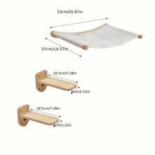 3PCS Cat Wall Shelves, Wall Mounted Cat Perch And 2 Cat Steps, Wooden Cat Hammock, Cat Tree - 薑色 - 查看 3