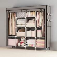 1 Stück leicht zu verstauen der Kleiderschrank, abnehmbarer Stoffgarnhalterung mit verstärktem Stahlrohr Anti-Kipp-Design, Wäscheständer für Schlafzimmer/Wohnzimmer Eckaufbewahrung - Verschiedenfarbig - Übersicht 3