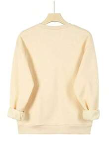 Winter Clothes For Women Christmas Outfit Women2025Women's "STRONGER Than The Storm" Motivational Crew Neck Sweatshirt - Vibrant Green Casual Pullover With Heart Accents, Cozy Fall Winter Machine-Washable Top, Ladies SweatshirtsSoft And BreathableLoose And Comfortablesudaderas De Mujer - 杏色 - 查看 2
