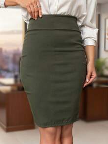Promotional Offer: Pencil Skirt, Evangelical Fashion, Ideal For Work And Everyday Wear. - 軍綠色 - 查看 4