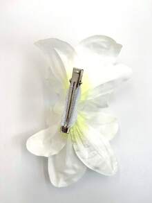 1件优雅百合花发夹头饰，百搭侧边花朵配饰，适合女性日常佩戴，爪夹，发爪，发夹，发卡，发饰，发卡 - 白色 - 查看 7