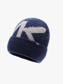 1顶男士保暖内衬黑色针织帽，加厚针织帽，冬季新款保暖滑雪帽，时尚腈纶针织帽 - 黑色 - 查看 14