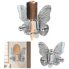 Wall Hair Brush Holder, Comb Shelf Wall Mount, 4.72x2.76in Shape Organizer, Hairband Storage Rack, Bathroom, Washstand, Vanity, Bedroom Organization - Multicolor - Ver 1
