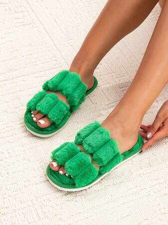 Fashionable Women's House Slippers, Autumn/Winter Striped Minimalist Lightweight Indoor Casual Slippers, Couples Style