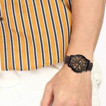 Fossil Grant Men's Quartz Watch, Chronograph Dark Blue Dial, Black Leather Strap, Sports Retro Business Style, Retro Clock, Suitable For Daily Sports Wear FS5210,FS5088,FS5237 - Brown - View 8