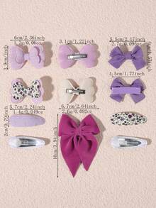 11件/套 各式各样可爱的手工发夹，专为儿童设计，色彩鲜艳，时尚可爱，非常适合女孩和儿童在日常生活、聚会和节日佩戴。 - 彩色 - 查看 7