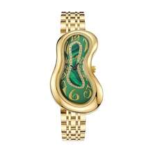 1pc石英表Y2K千禧复古不对称扭曲手表，小众精致男女高端金银腕表 - 均碼 - 查看 14