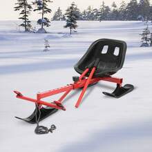 Christmas Snow Racer Scooter Ski Scooter Snow And Ice Skate Adjustable Length Red Black PE Iron 198lbs Load For Kids Adults Outdoor Winter Snow Mountain Fun - 1 - View 3