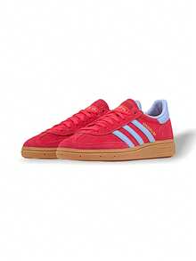 Adidas Handball Spezial 女士休闲鞋 轻便缓震透气舒适厚底 Logo 亲肤百搭 日常健身通勤下班休闲旅行约会 红色 JR3607 - 紅色 - 查看 2