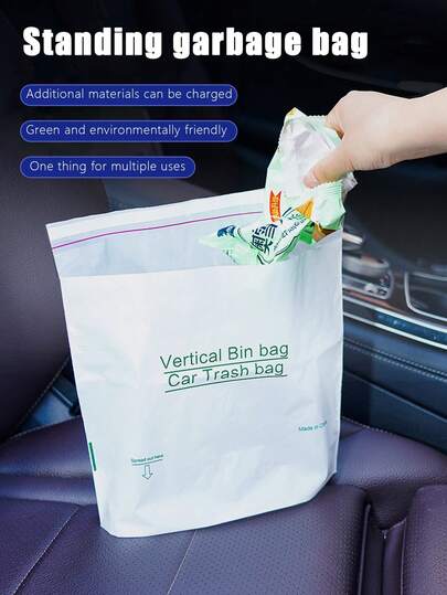 1pc/10pcs/20pcs Disposable Car Trash Bags, Self-Adhesive Garbage Bags For Car, Portable Vomit Bags For One-Time Use In Car, Travel, Boat, Plane, Camping, Office, Bathroom