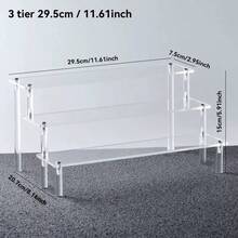 1 件 1-5 层透明亚克力展示架、化妆品收纳盒、古龙水亚克力支架、纸杯蛋糕架、适用于 Amiibo 和 POP 公仔、食品甜点架、化妆品供应商产品 - 無色 - 查看 18