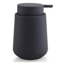 - Dispensador de jabn lquido de manos de plstico beige mate, 11 onzas, estilo minimalista moderno para encimera de bao y cocina recargable - Gris líquido - Ver 2