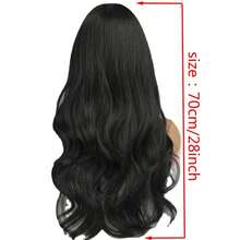 28-Inch Black Center-Parted Long Curly Synthetic Wig For Women, Everyday Wear - Black - View 9