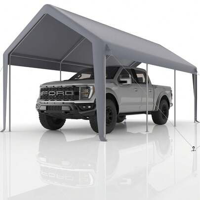 Techigher Carport Replacement Canopy Cover, Garage Tent Shelter Tarp, Heavy-Duty Waterproof & UV Protected, Easy Installation (Frame Not Included)