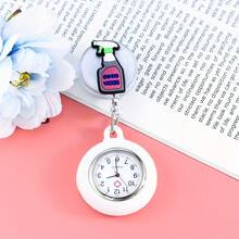 1pc New Cartoon Nurse Retractable Hanging Watch, Cute Nurse Pocket Watch For Students, Exams, Medical Use