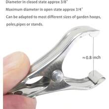 40 PCS Garden Clips, Greenhouse Clamps Made Of Stainless Steel, Greenhouse Clips Netting, Have A Strong Grip To Hold Down Shade Cloth Or Plant Cover On Garden Hoops - 40件 - 查看 5