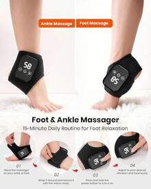 Foot Massager Cordless Ankle Massager With Heat, Ankle Heating Pad, USB Rechargeable Heated Brace Wrap Warmer, 5 Heat Levels, 3 Vibration Modes, Auto Shut Off,Plantar Fasciitis Foot Massager - Gifts For Women Men [One Piece] - 1pc - View 4